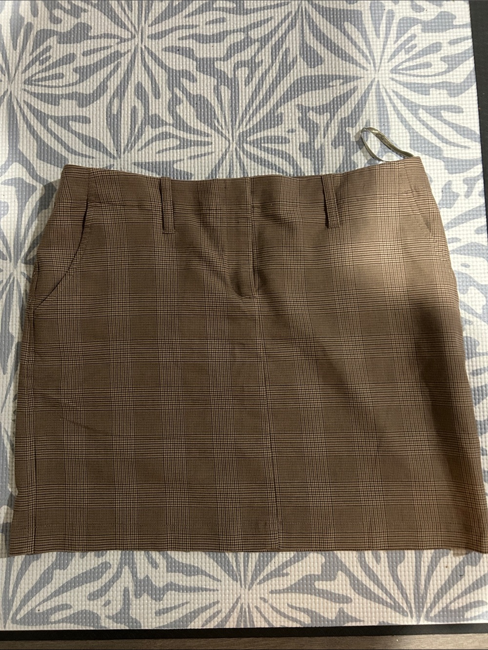 INC International Concepts Brown Plaid Mini Skirt